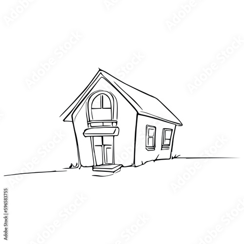Nice Simple House coloring book, Line art house, Outline house, House coloring page, Line art Home. black and white coloring pages.