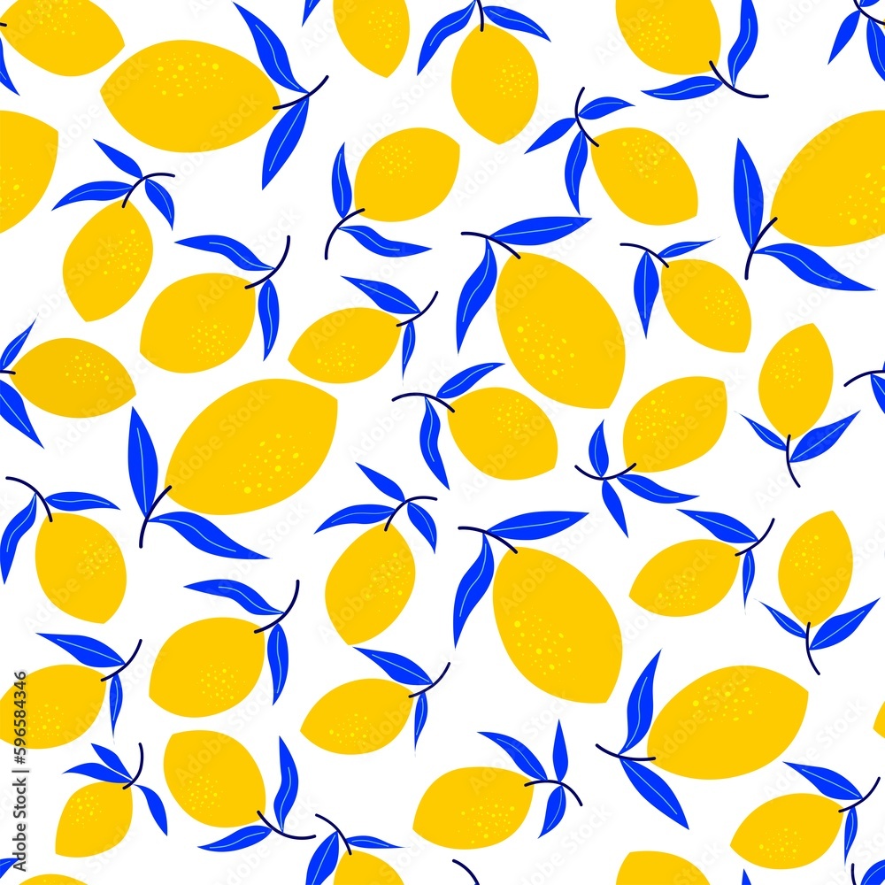 Lemon pattern blue seamless Lemon pattern blue seamless