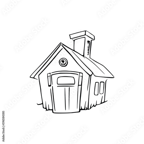 Nice Simple House coloring book, Line art house, Outline house, House coloring page, Line art Home. black and white coloring pages.