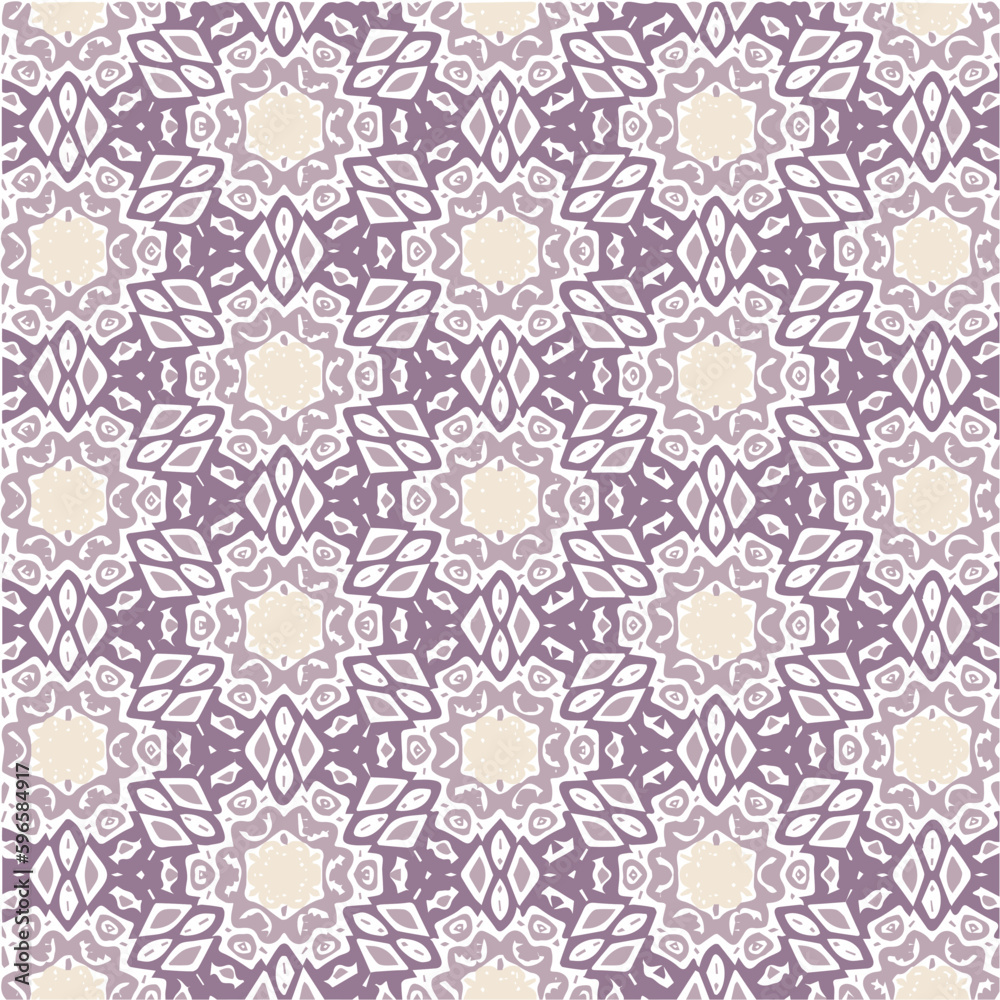 Abstract Purple Mandala or Ikat Wallpaper Pattern Background