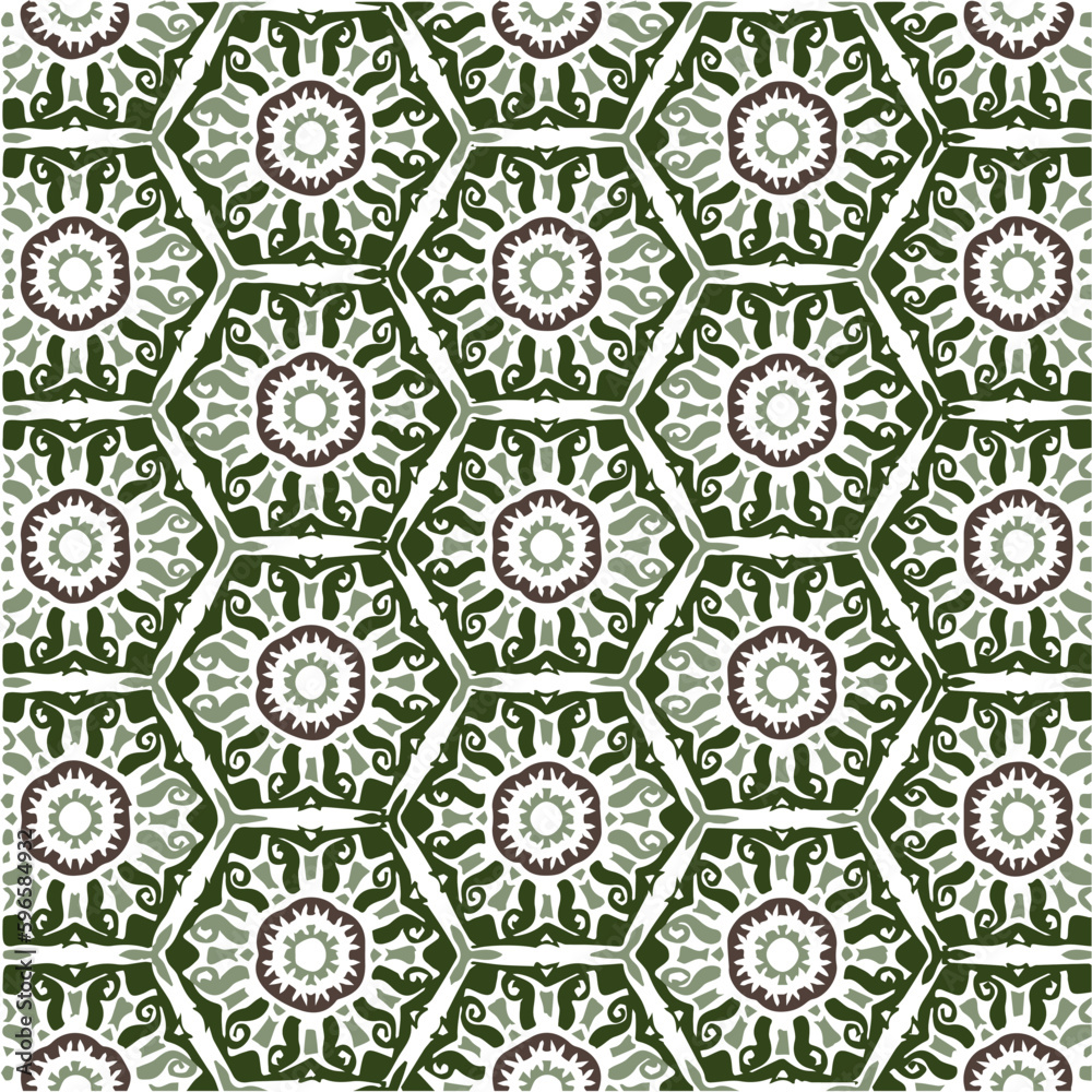 Green Abstract Mandala or Ikat Wallpaper Pattern Background Green Abstract Mandala or Ikat Wallpaper Pattern Background