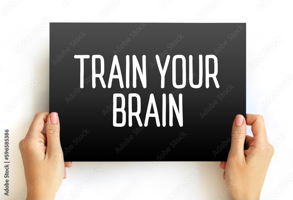 Train Your Brain text on card, concept background