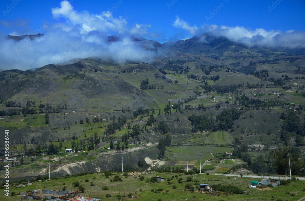 Landscape at the road Panamericana at Alausi, Chimborazo Province, Ecuador, South America
