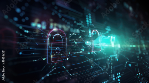 Cybersecurity Image made with Generative AI Technology