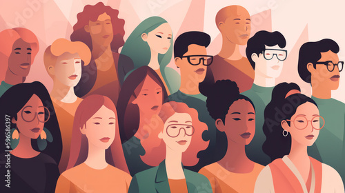 Diverse People Graphic made with Generative AI Technology