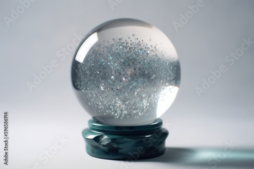 Boule de cristal design sur fond gris » IA générative