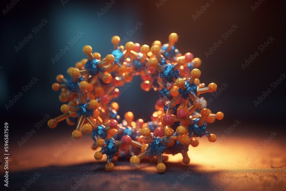 3D model of nucleobase molecule structure for DNA. Generative AI Stock ...