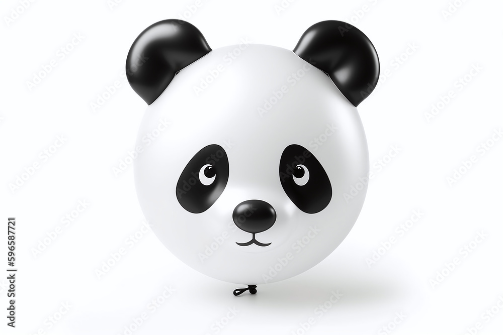 Ballon gonflable en forme de panda sur fond blanc » IA générative Ballon gonflable en forme de panda sur fond blanc » IA générative