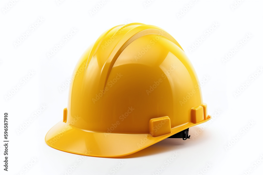 Casque de sécurité jaune sur fond blanc » IA générative Casque de sécurité jaune sur fond blanc » IA générative