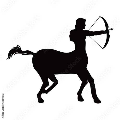 Sagittarius silhouette design. zodiac sign and symbol. man with body in horse.