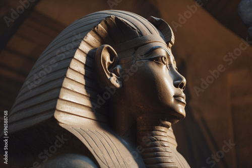 Gros plan sur la sculpture d'un sphinx au temps des pharaons » IA générative photo