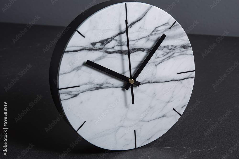 Gros plan sur une pendule en marbre design » IA générative Gros plan sur une pendule en marbre design » IA générative