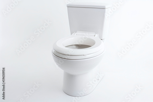 Gros plan sur des toilettes blanches sur fond blanc » IA générative