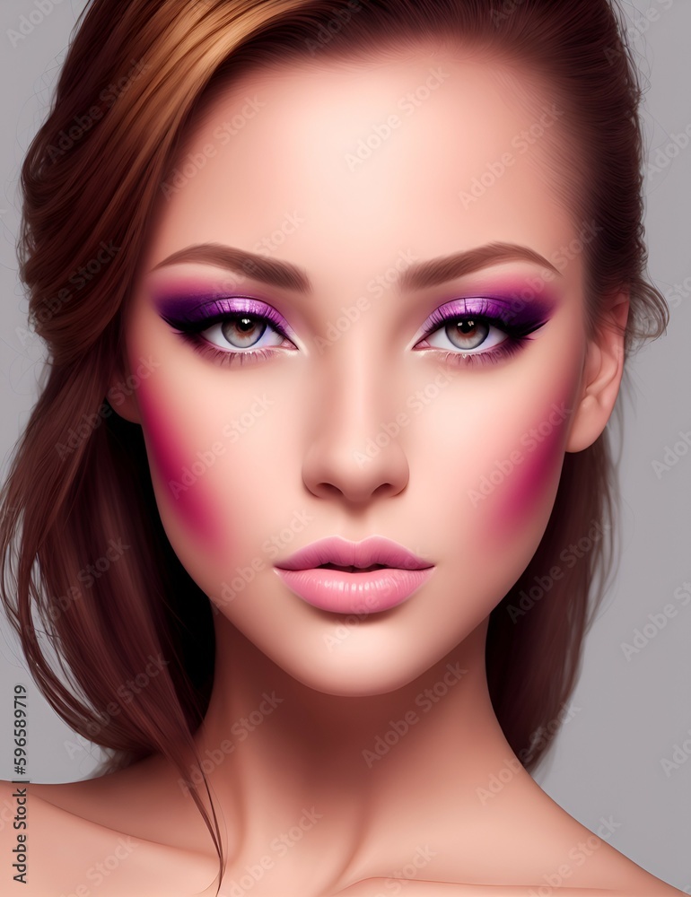 Portrait of young beautiful woman. Digitally AI generated image. Portrait of young beautiful woman. Digitally AI generated image.