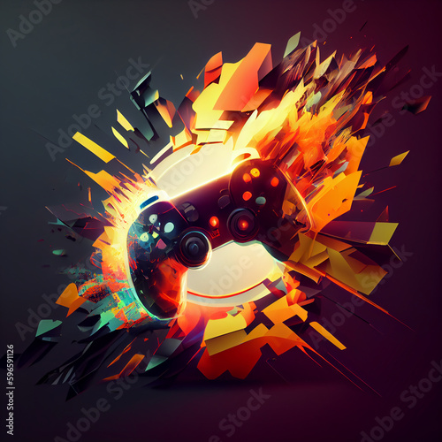 Abstract gaming joystick background, photo