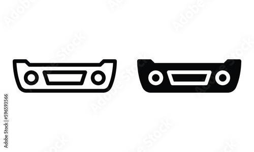 Bumper icon with outline and glyph style.