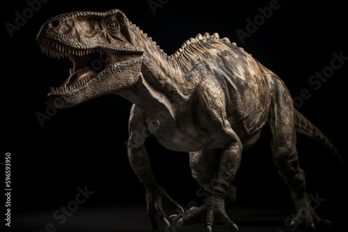 A large Camasaurus dinosaur on white. Generative AI © Elowen