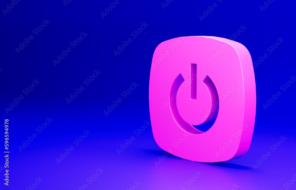 Pink Smart home icon isolated on blue background. Remote control. Minimalism concept. 3D render illustration Pink Smart home icon isolated on blue background. Remote control. Minimalism concept. 3D render illustration