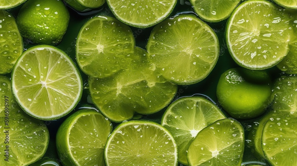 Seamless wallpaper background of Lime. Photorealistic texture tile generatie ai Seamless wallpaper background of Lime. Photorealistic texture tile generatie ai