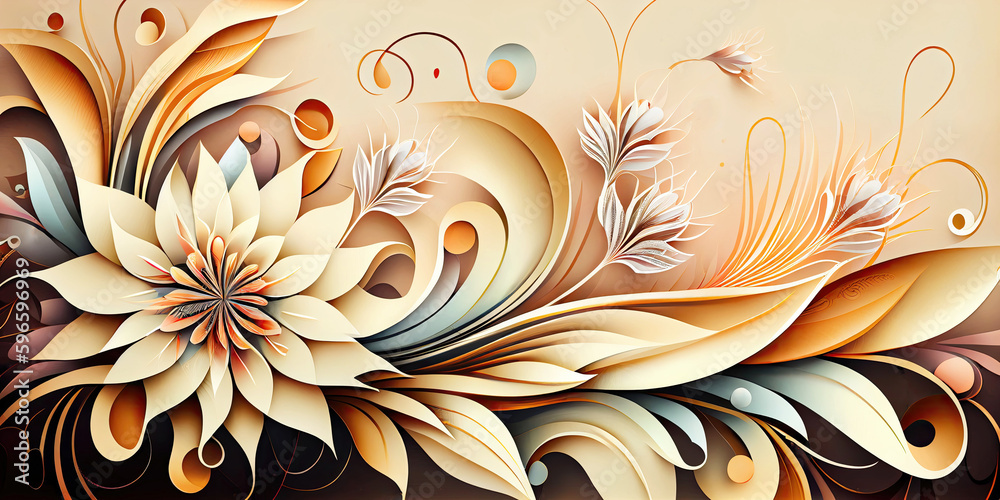 Abstract colorful floral header background wallpaper design (Generative