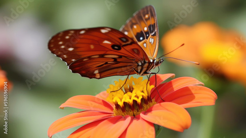 Beautiful butterfly sitting on flower in garden (Generative AI) © Robert Kneschke