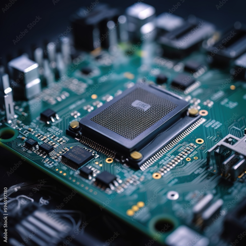 Fototapeta premium electronic circuit board generative ai
