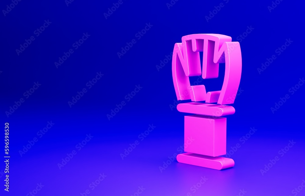 Pink Shaving brush icon isolated on blue background. Barbershop symbol. Minimalism concept. 3D render illustration Pink Shaving brush icon isolated on blue background. Barbershop symbol. Minimalism concept. 3D render illustration