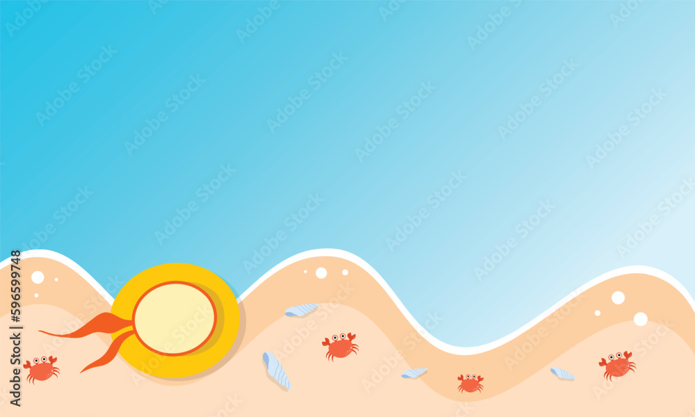 summer illustration vector day for summer time background and summer vibes, tropical beach background