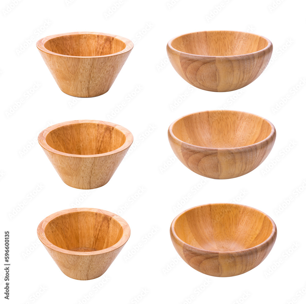 wood bowl on transparent png - obrazy, fototapety, plakaty 