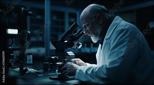 Scientist conducting research in a laboratory. . A.I Generated
