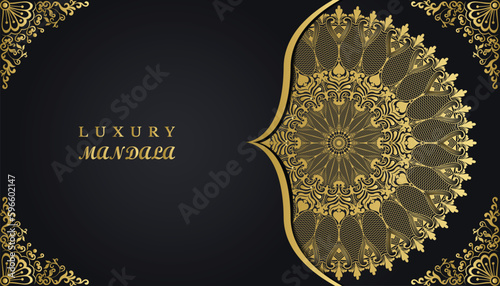 Classic royal ornamental mandala design background. Beautiful luxury vintage greeting and invitation card. Ornamental invitation card with floral mandala. 