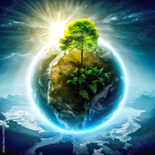 World ecology. Green energy. Environmental. Recycling