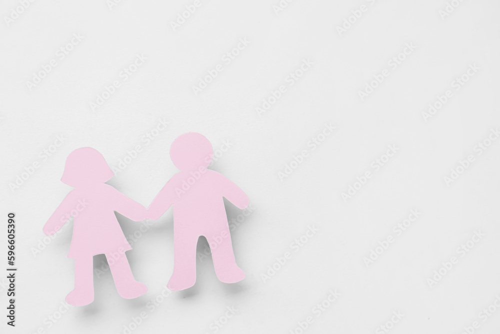 Male and female human figures holding hands on white background. Friendship Day celebration Male and female human figures holding hands on white background. Friendship Day celebration