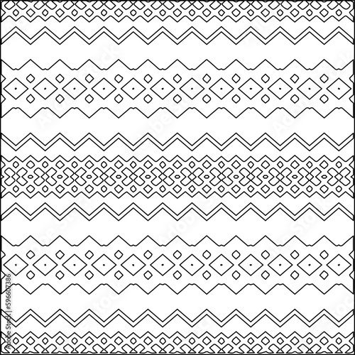  Modern stylish texture. Composition from regularly repeating geometrical element. Black and white pattern for web page, textures, card, poster, fabric, textile.. Vector illustrations.