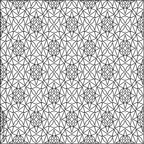  Modern stylish texture. Composition from regularly repeating geometrical element. Black and white pattern for web page, textures, card, poster, fabric, textile.. Vector illustrations.