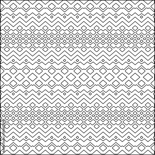  Modern stylish texture. Composition from regularly repeating geometrical element. Black and white pattern for web page, textures, card, poster, fabric, textile.. Vector illustrations.