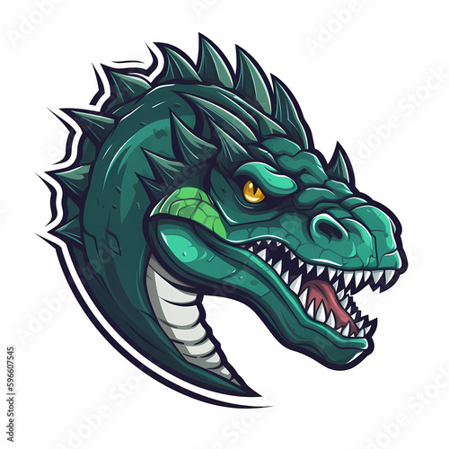 Dinosaur Gamer Logo. Generative AI © simpledesign79