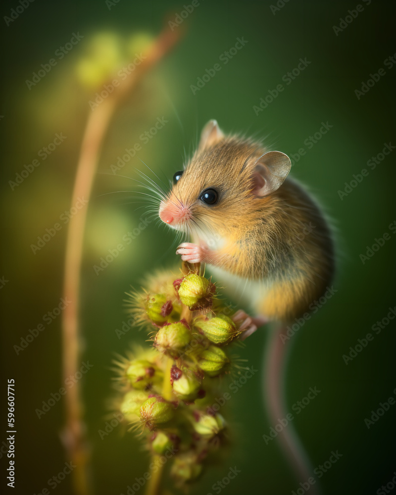 baby dormouse with a fuzzy tail Generative AI baby dormouse with a fuzzy tail Generative AI