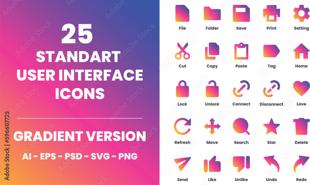 Fototapeta Standard User Interface Icons