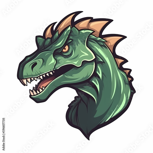 Dinosaur Gamer Logo. Generative AI © simpledesign79