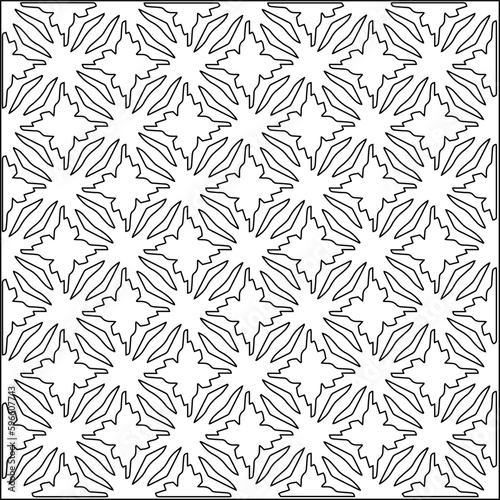 Modern stylish texture. Composition from regularly repeating geometrical element. Black and white pattern for web page, textures, card, poster, fabric, textile.. Vector illustrations.