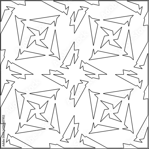  Modern stylish texture. Composition from regularly repeating geometrical element. Black and white pattern for web page, textures, card, poster, fabric, textile.. Vector illustrations.