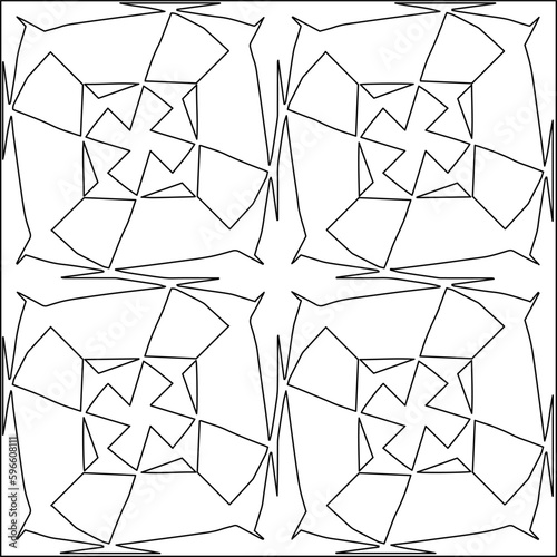  Modern stylish texture. Composition from regularly repeating geometrical element. Black and white pattern for web page, textures, card, poster, fabric, textile.. Vector illustrations.