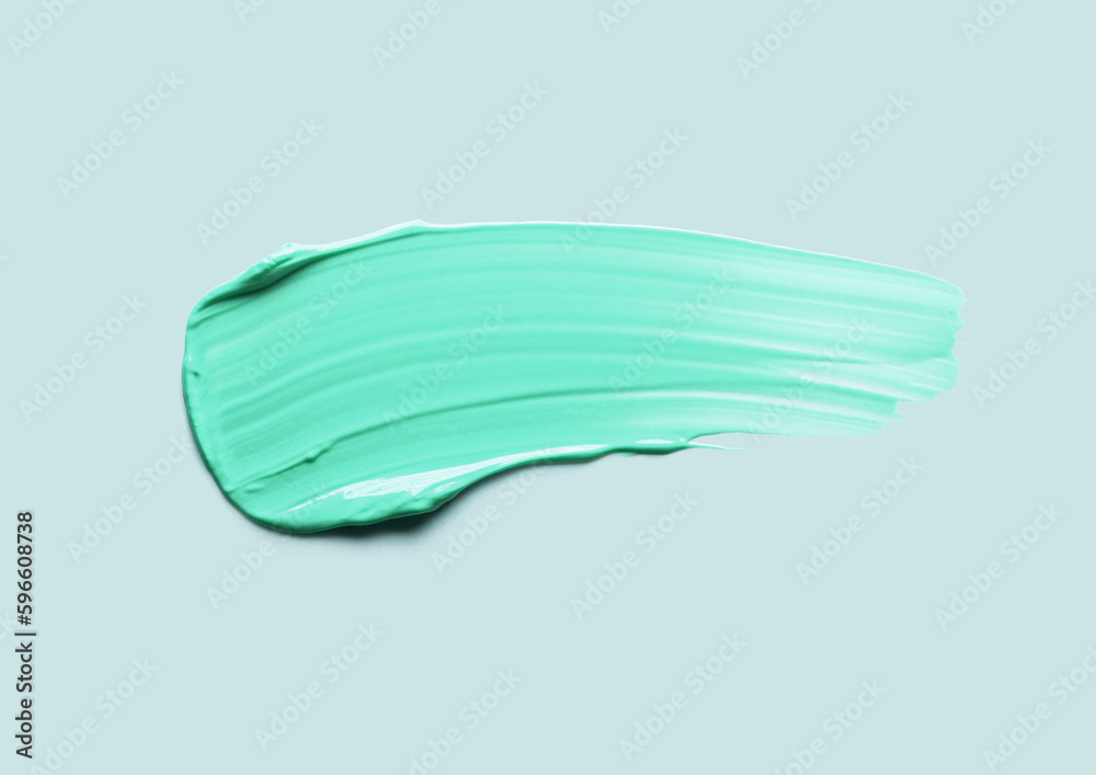 Cosmetic green clay cream or mask, toner, pigment for hair coloring mint green background Cosmetic green clay cream or mask, toner, pigment for hair coloring mint green background
