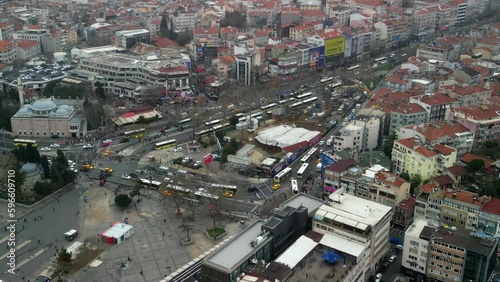 Istanbul Besiktas Square close-up to zoom-out shot photo