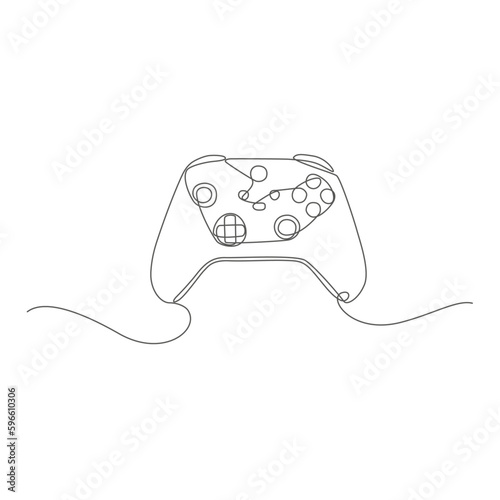 Vector line drawing of a game console controller