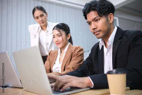 Business people working and meeting in the office.