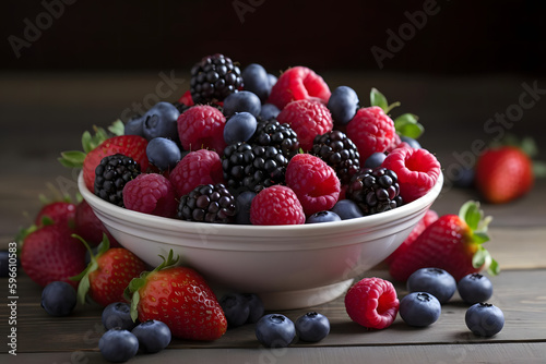 Freshly picked berries  like plump strawberries and juicy blueberries  are the perfect summer snack  bursting with flavor and antioxidants