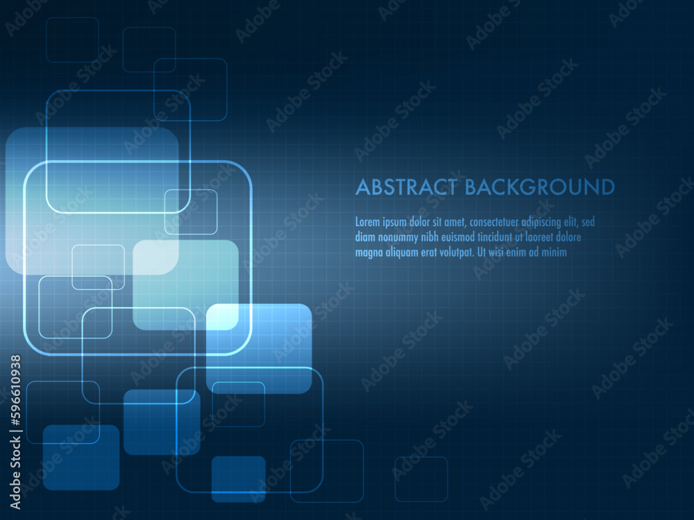 Abstract geometric shape technology digital hi tech and digital technology concept background. Illustration for Web Design, Poster, Brochure, Printing, Advertisement, etc.