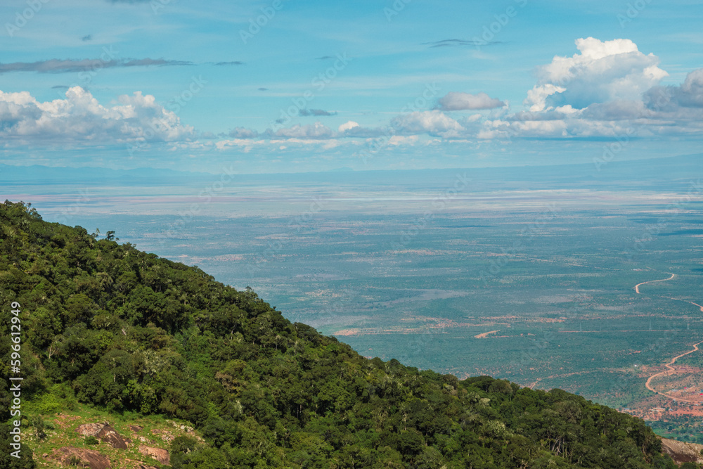 Aerial view of Namanga Township in Kenya